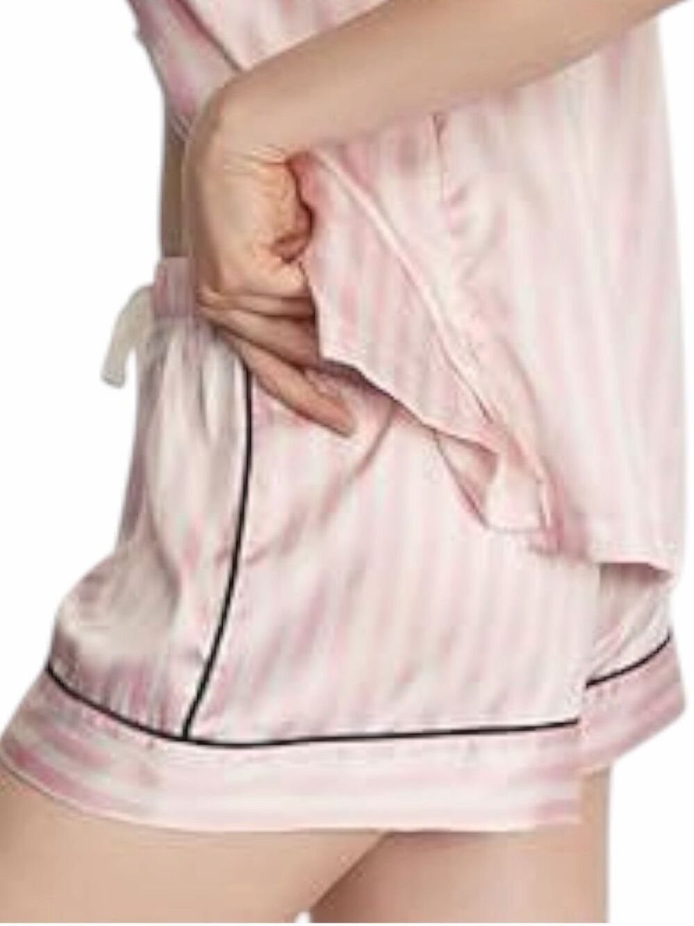 VICTORIA’S SECRET Pink White Striped Satin Pajama Shorts Small